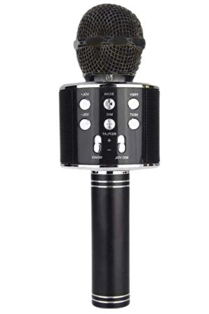 Ws-858 02 Karaoke Mikrofon Aux Usb Ve Sd Kart Girişli Bluetooth SİYAH 